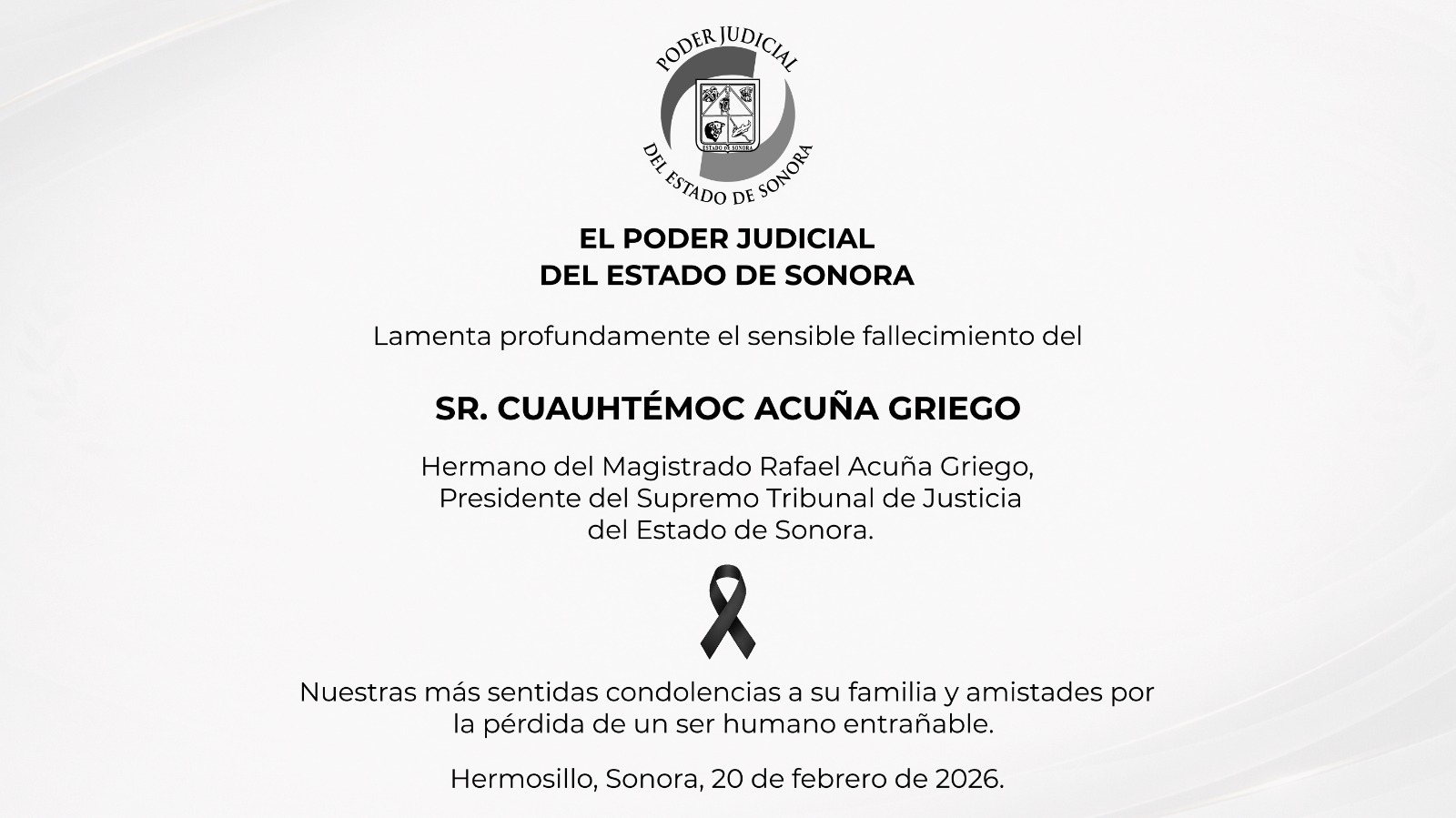 Esquela - Sr. Cuauhtemoc Acuna Griego